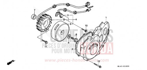 LEFT CRANKCASE COVER/ GENERATOR CB450SG de 1986